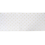 Metallic White & Gold Reversible Polka Dot Table Runner