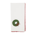 Holly Jolly Whip Stitch Wreath Napkin, Set of 4