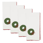 Holly Jolly Whip Stitch Wreath Napkin, Set of 4