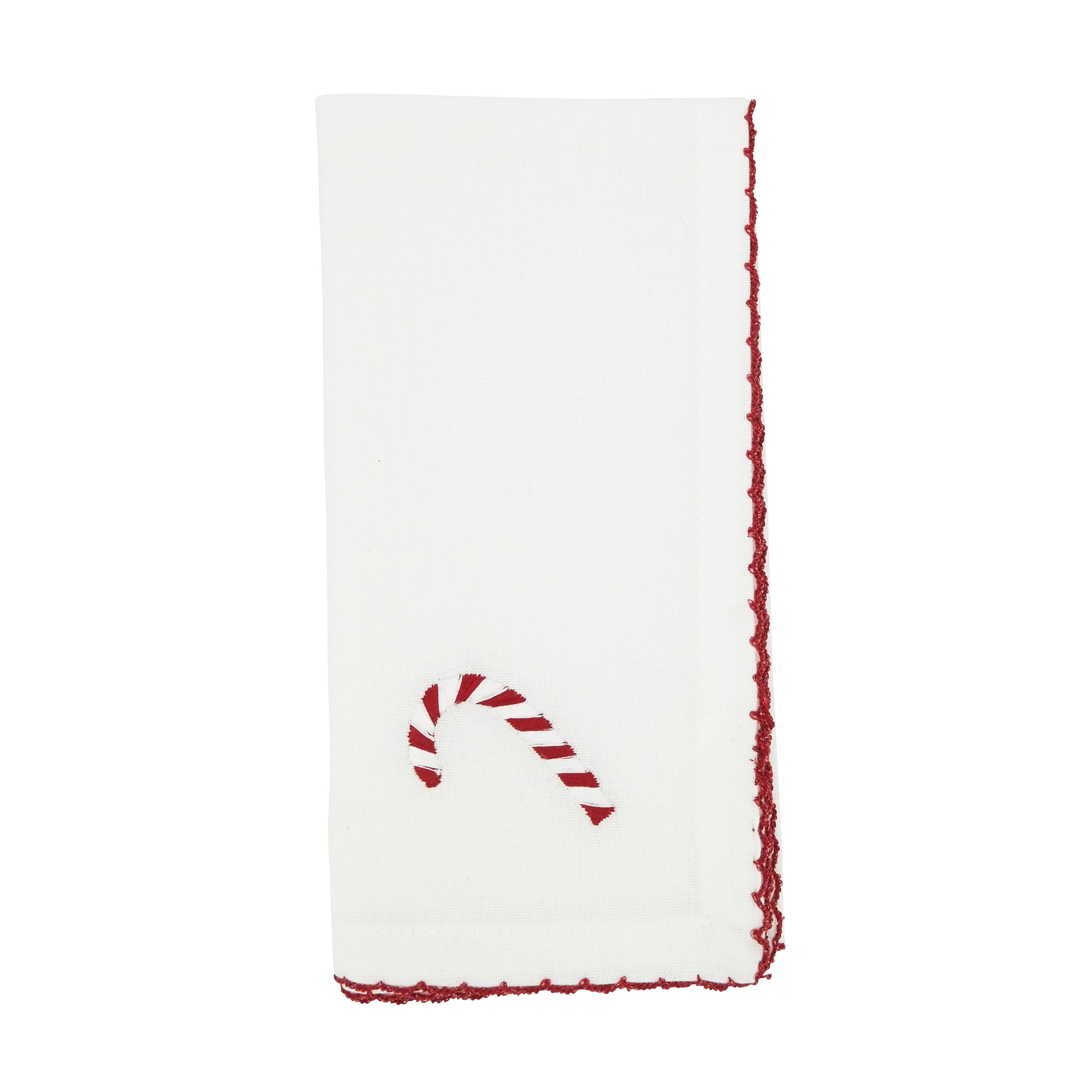 Whimsical Wonders Whip Stitch Candy Cane Napkin, Set of 4