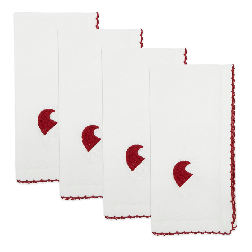 Jolly Joy Whip Stitch Santa Hat Napkin, Set of 4