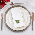 Festive Forest Whip Stitch Christmas Tree Napkin, Set of 4