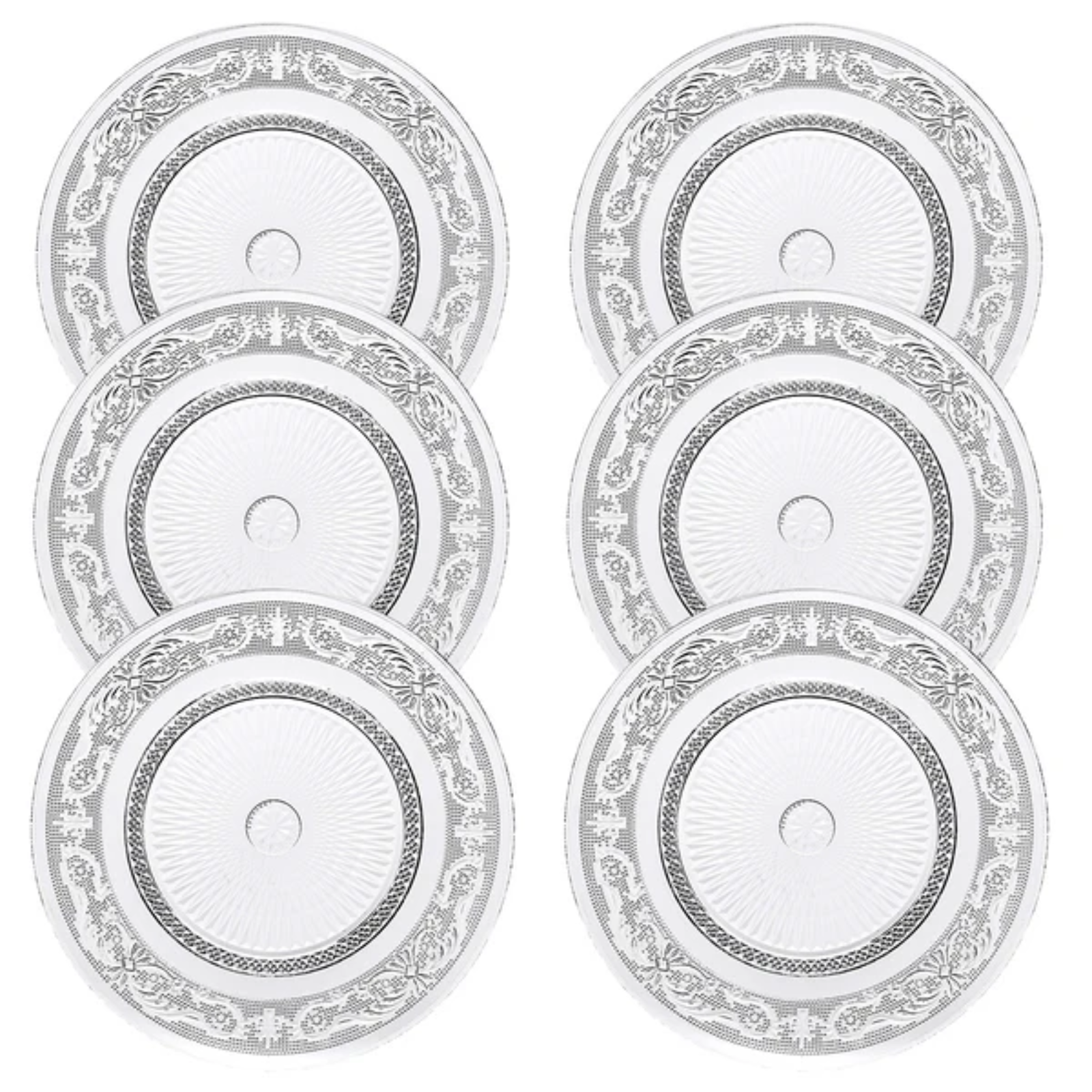 Classica Vintage Glass Plate, Set of 6