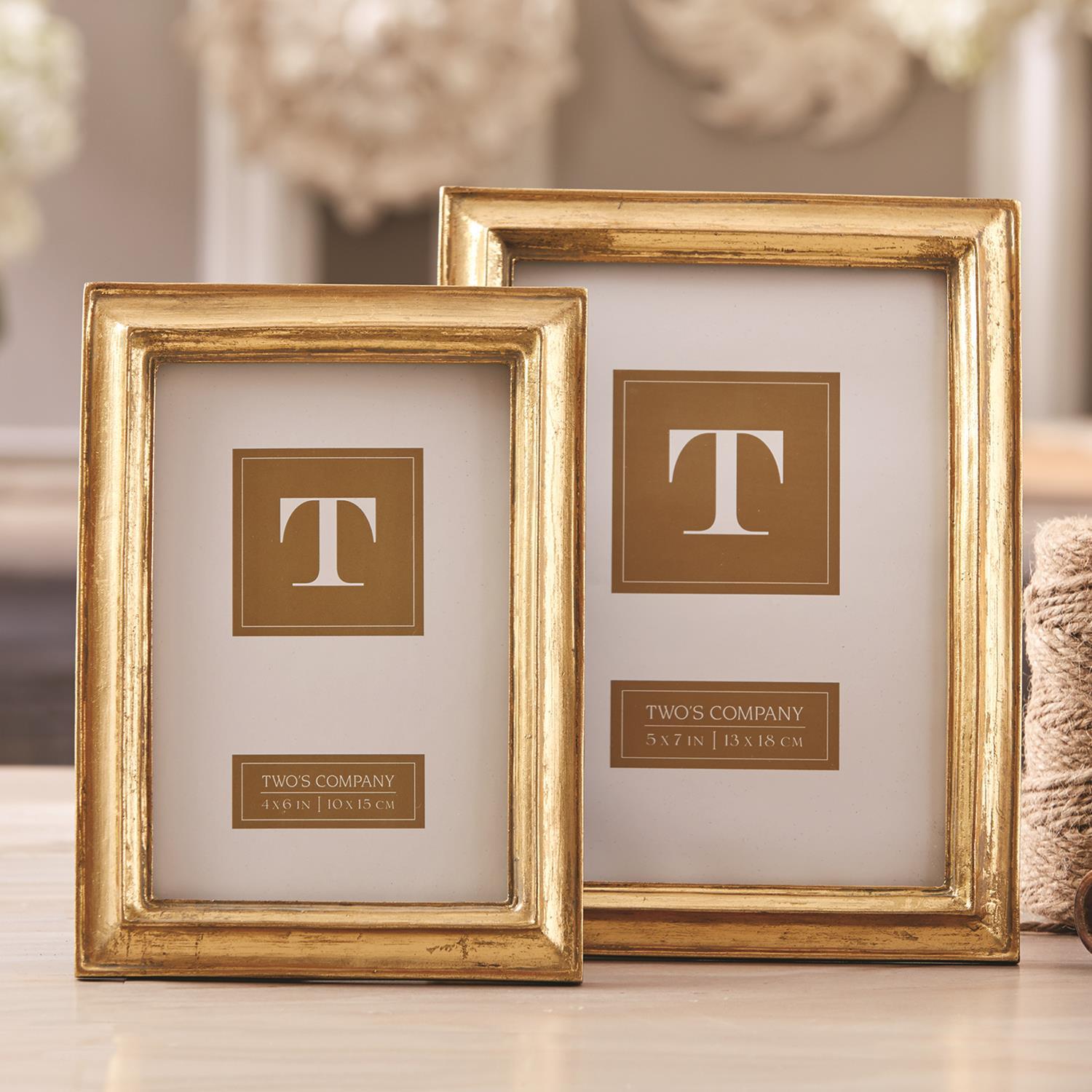 Gold Leaf Photo Frame, Set of 2