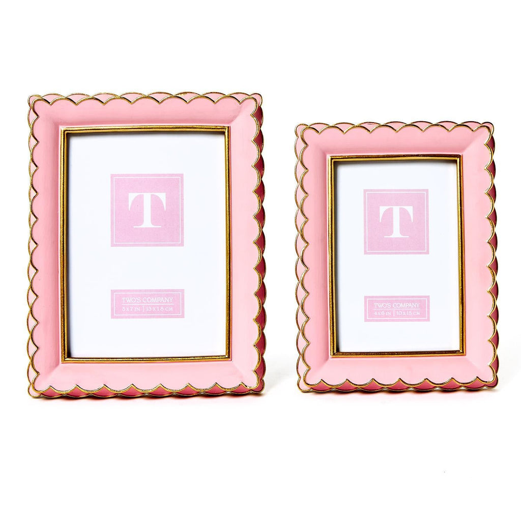 Scalloped Picture Frames, Set of 2