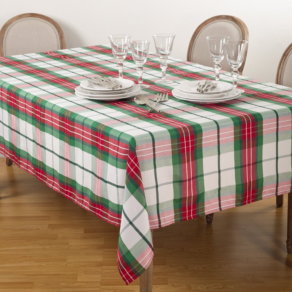 Plaid Design Christmas Holiday Tablecloth
