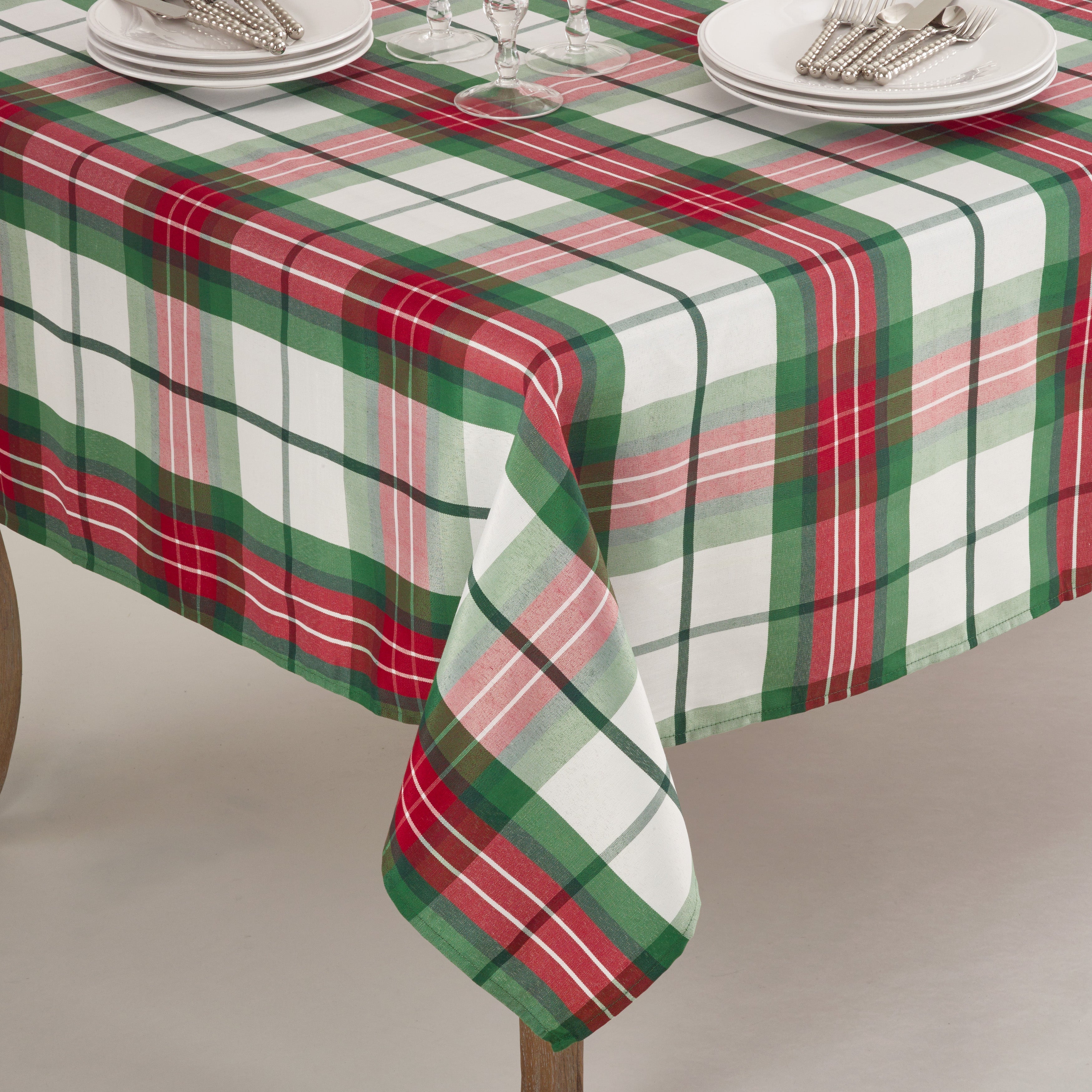 Plaid Design Christmas Holiday Tablecloth