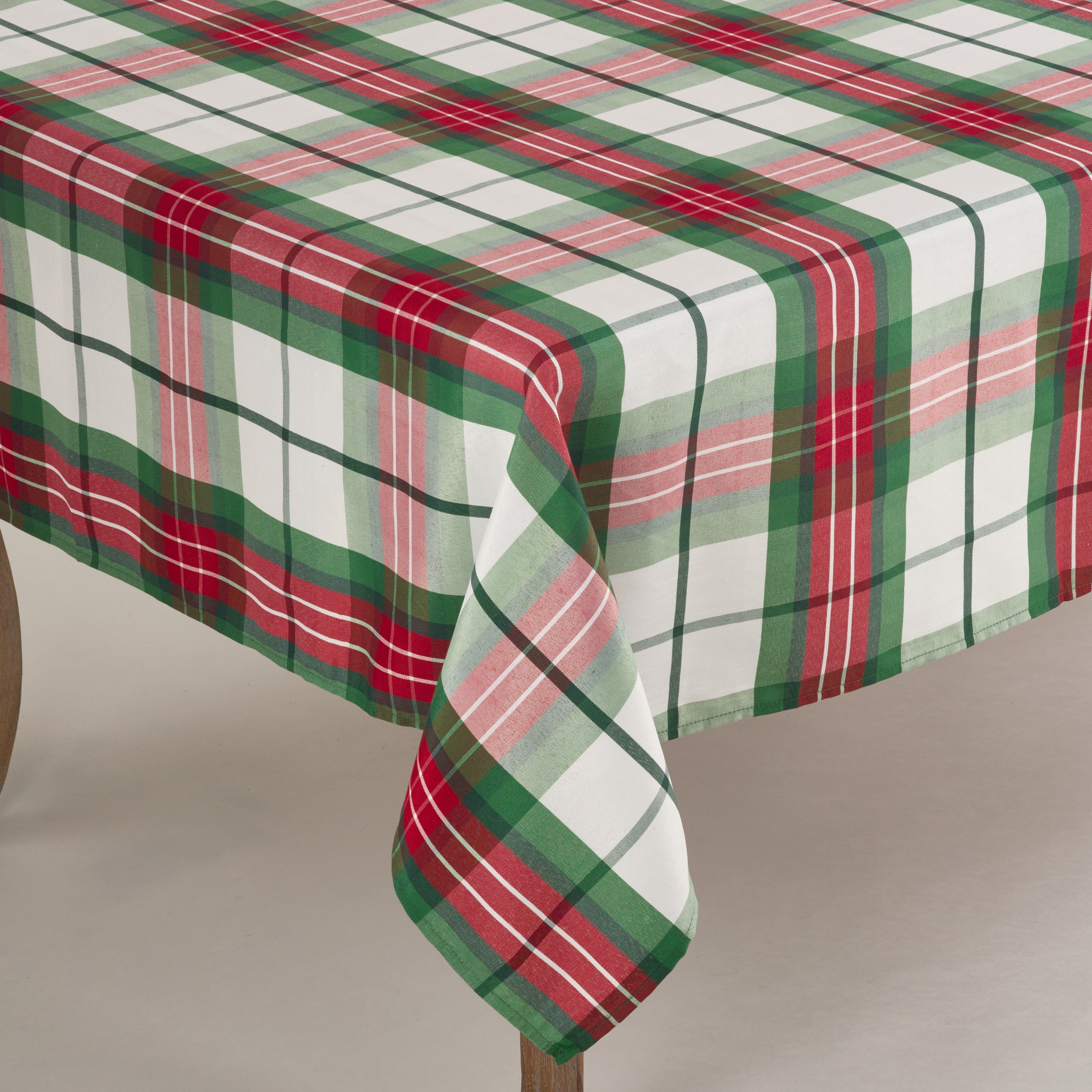 Plaid Design Christmas Holiday Tablecloth