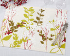 Holiday Botanical Print Placemat, Set of 4