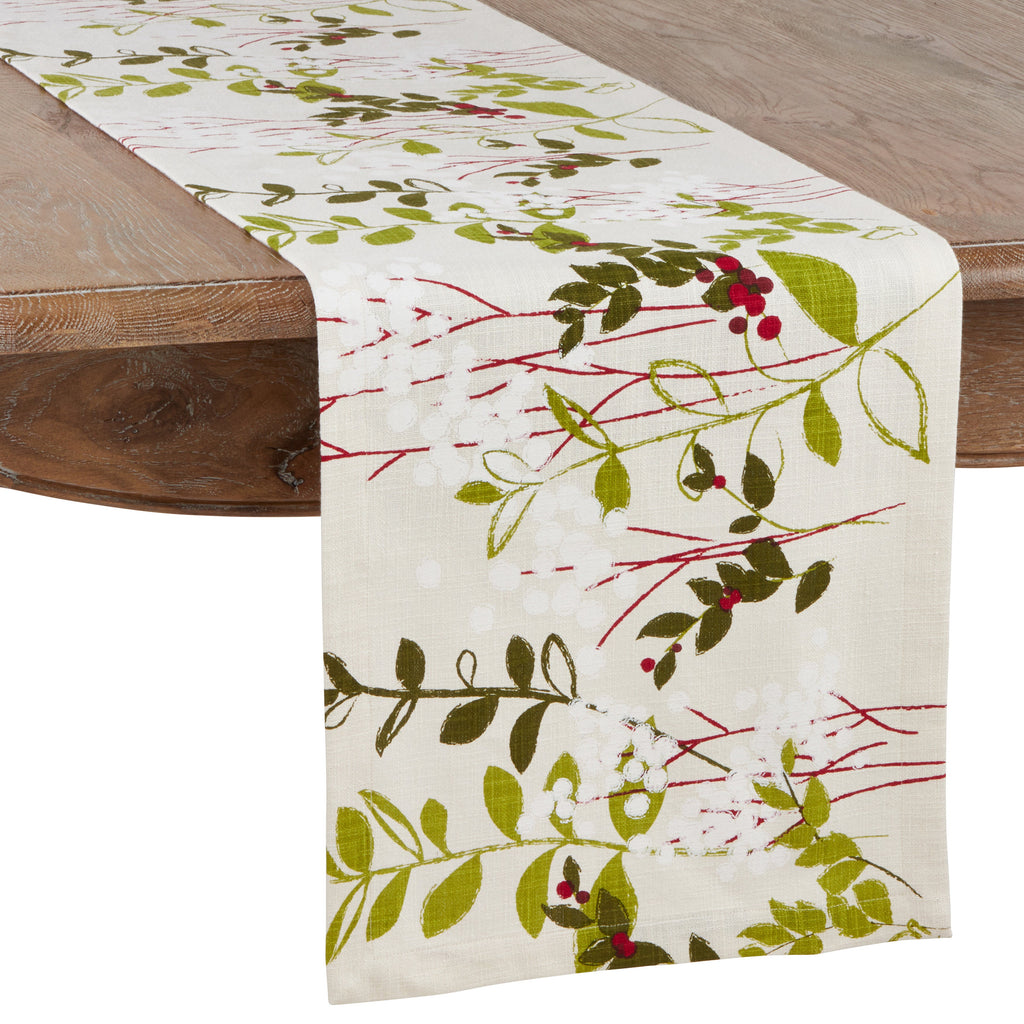 Holiday Botanical Design Table Runner