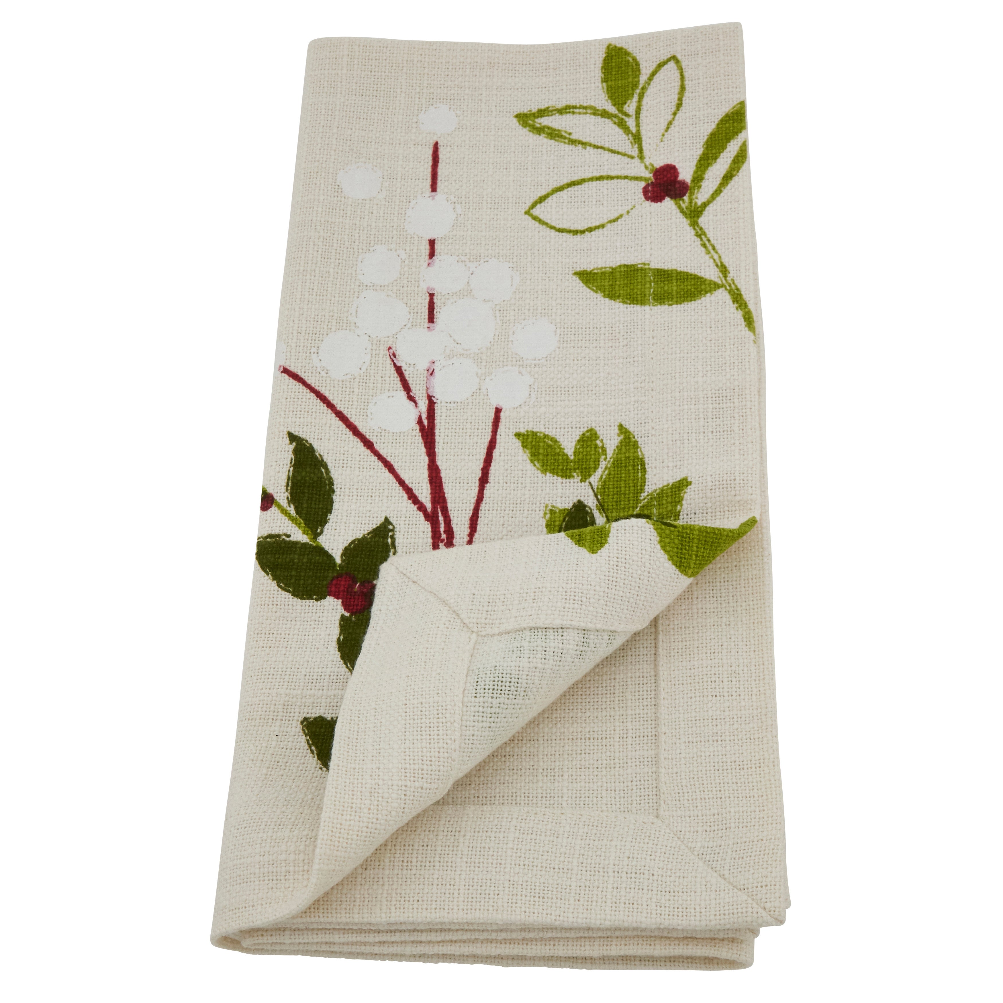 Holiday Botanical Print Table Napkin, Set of 4