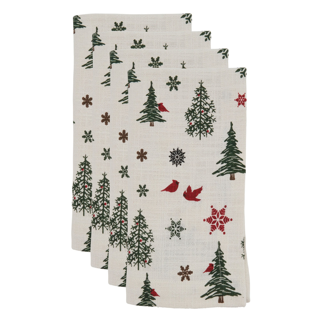 Christmas Tree & Snowflakes Table Napkin, Set of 4