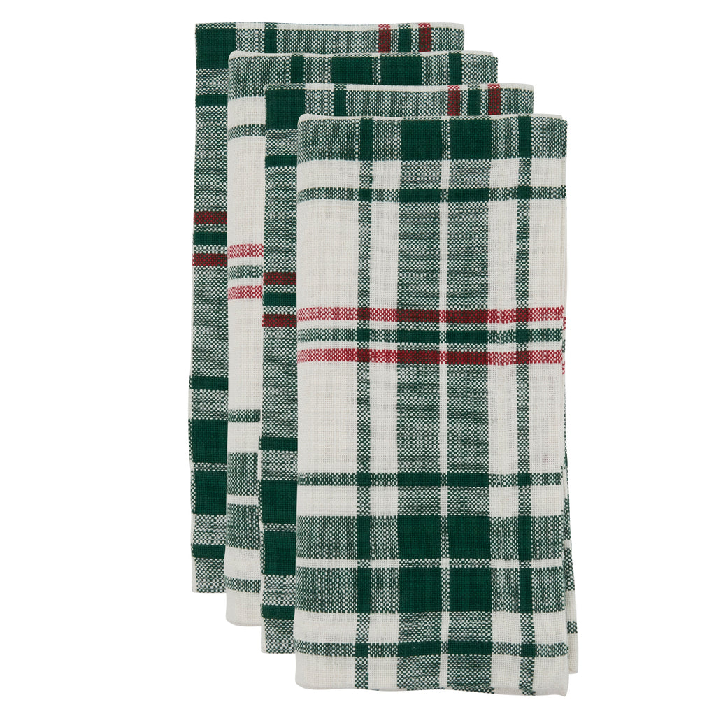 Green Plaid Design Table Napkin, Set of 4