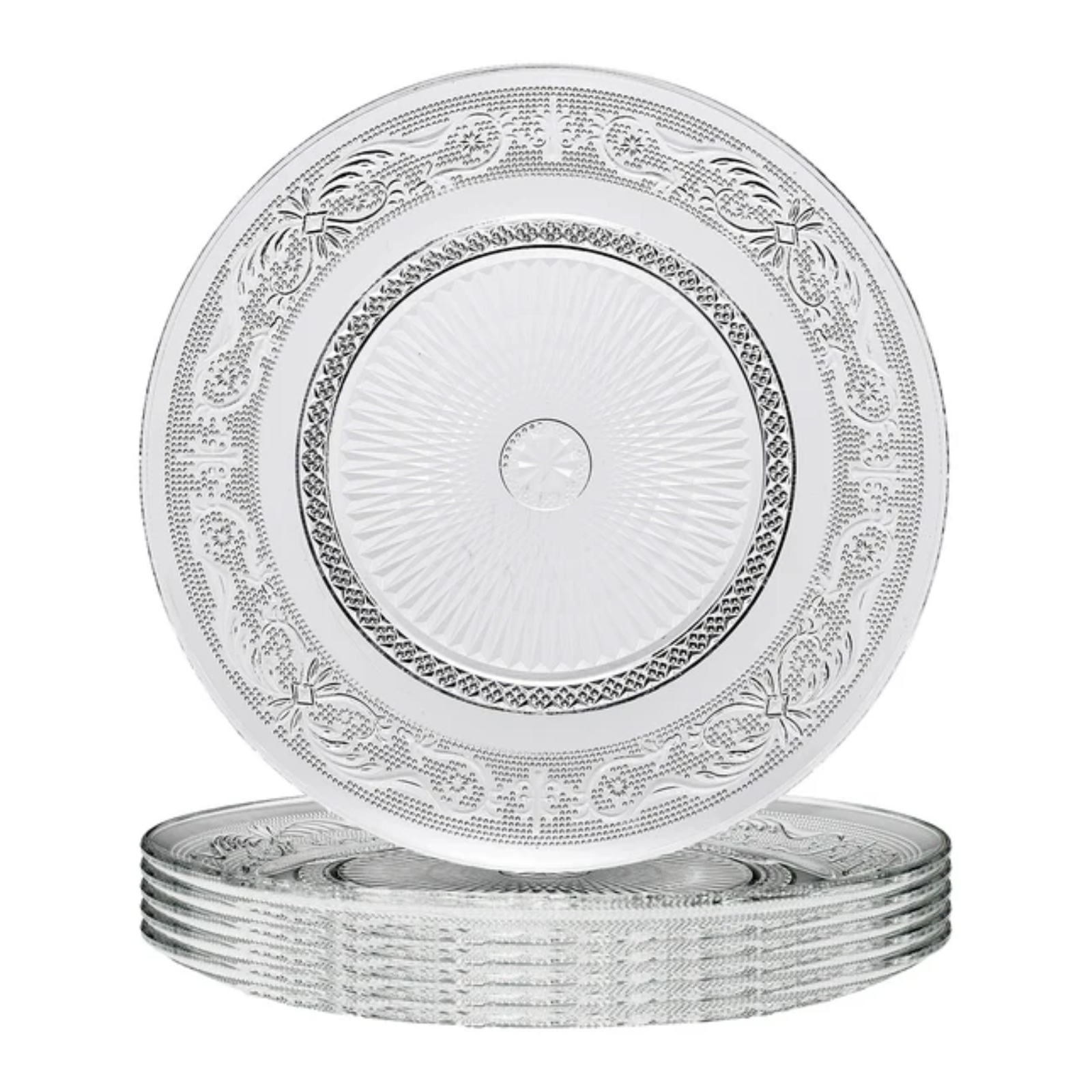 Classica Vintage Glass Plate, Set of 6