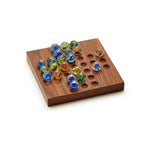 2-in-1 Game Set in Hand-Crafted Storage Box Includes Tick-Tac-Toe and Solitaire