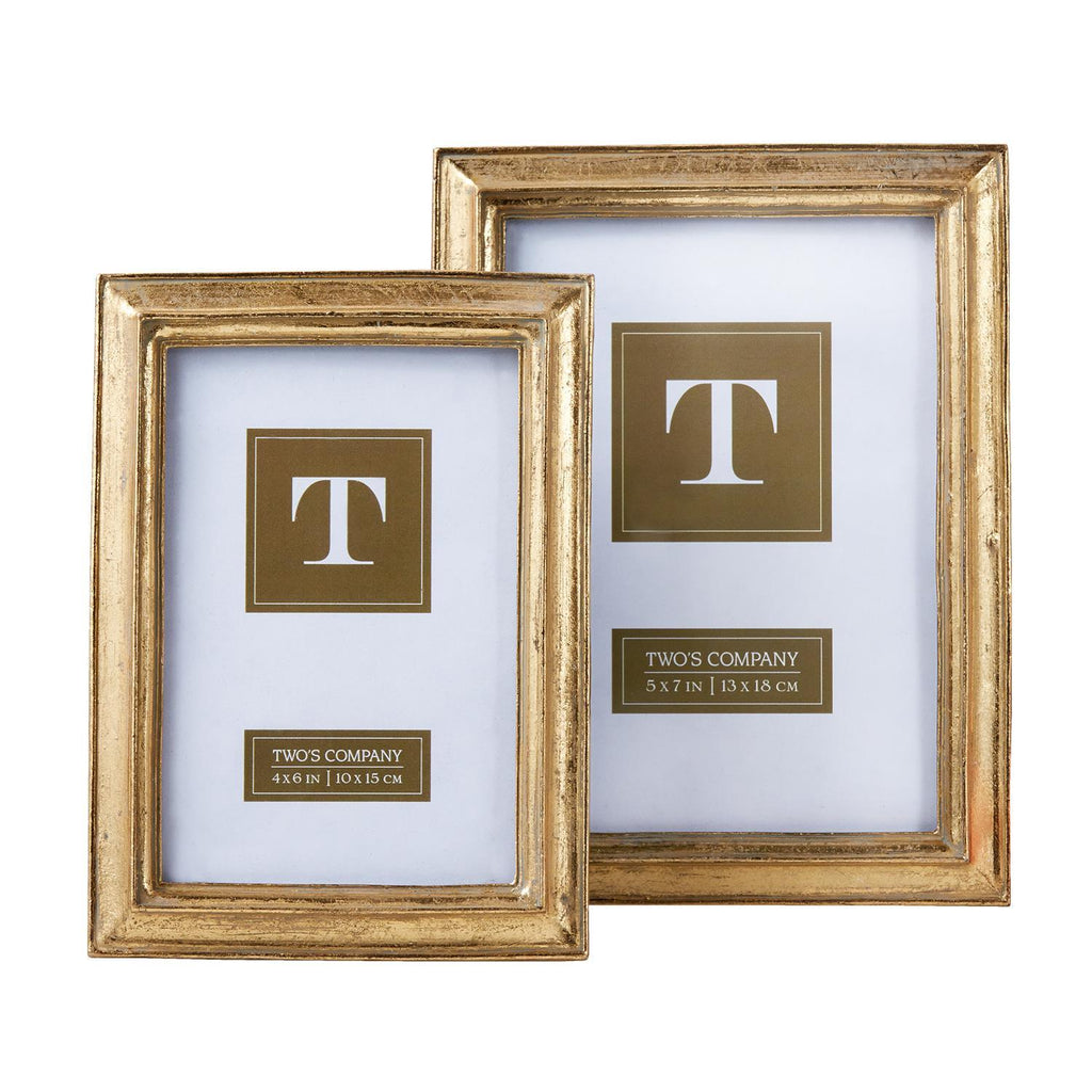 Gold Leaf Photo Frame, Set of 2