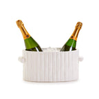 Faux Bamboo Oval Centerpiece / Cachepot with Handles