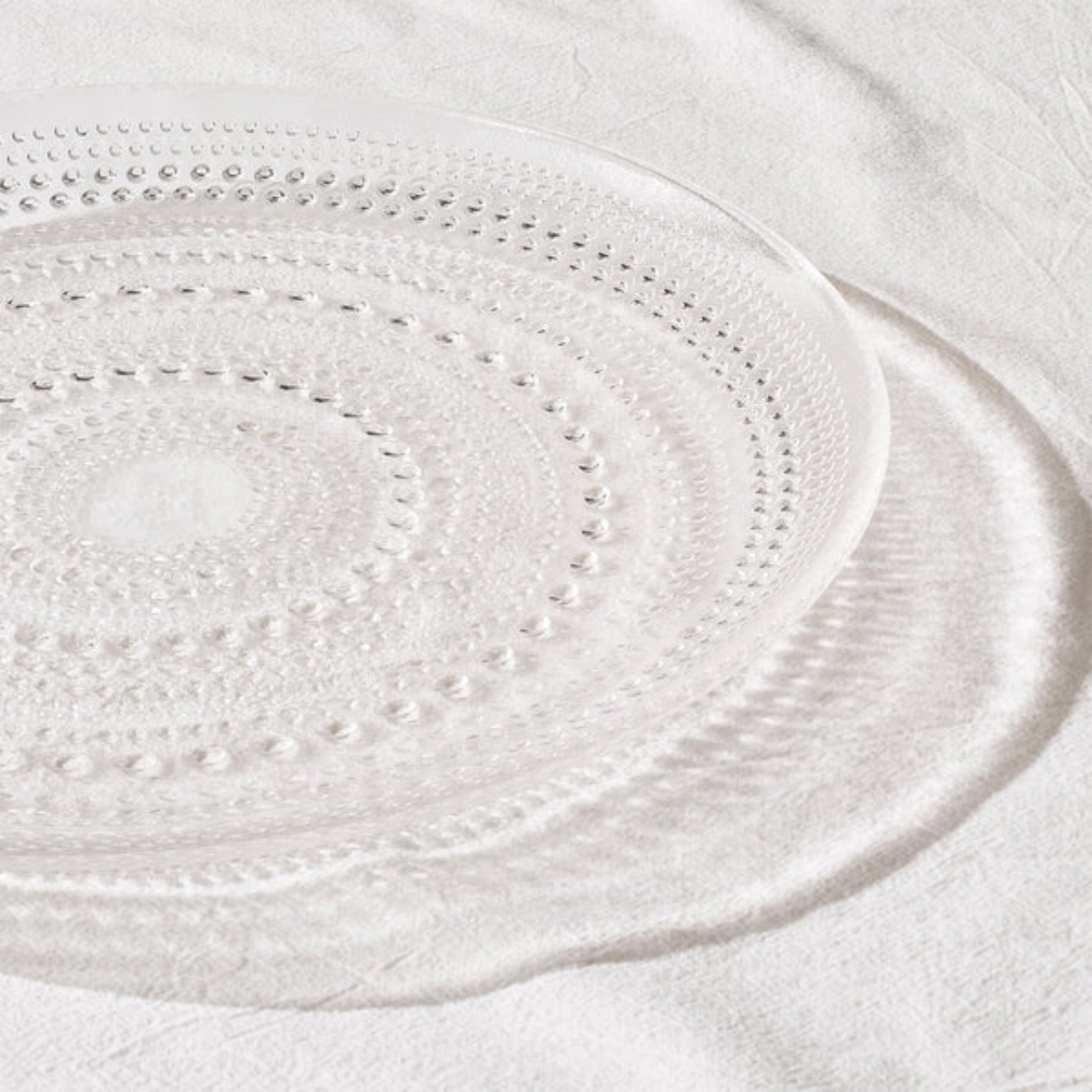 Glass Hobnail Dinnerr Plates, Set of 4