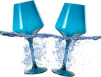 Saint Tropez Acrylic Stemmed Wine Glassware, Set of 2 Muted Blue