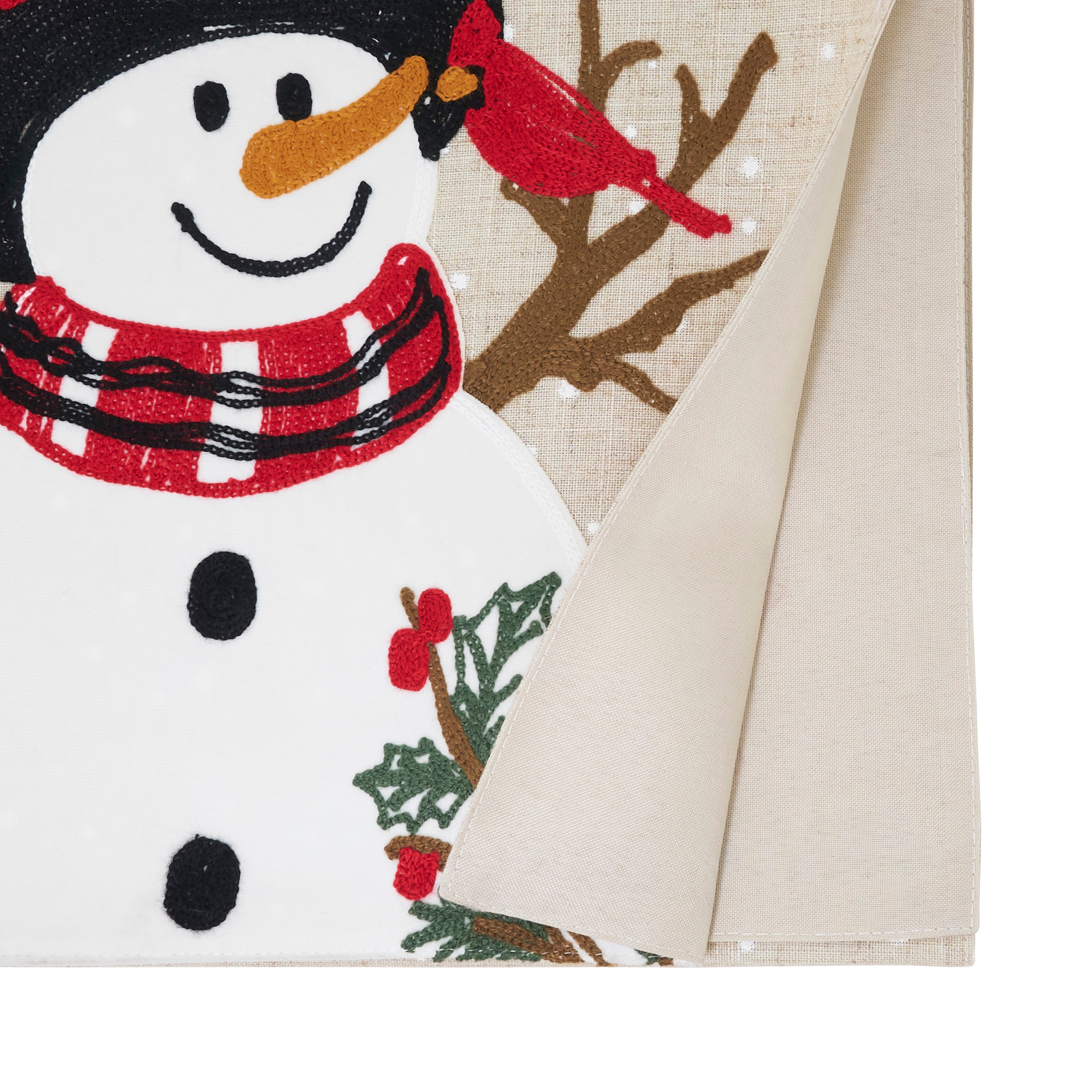 Snowman & Cardinals Table Runner