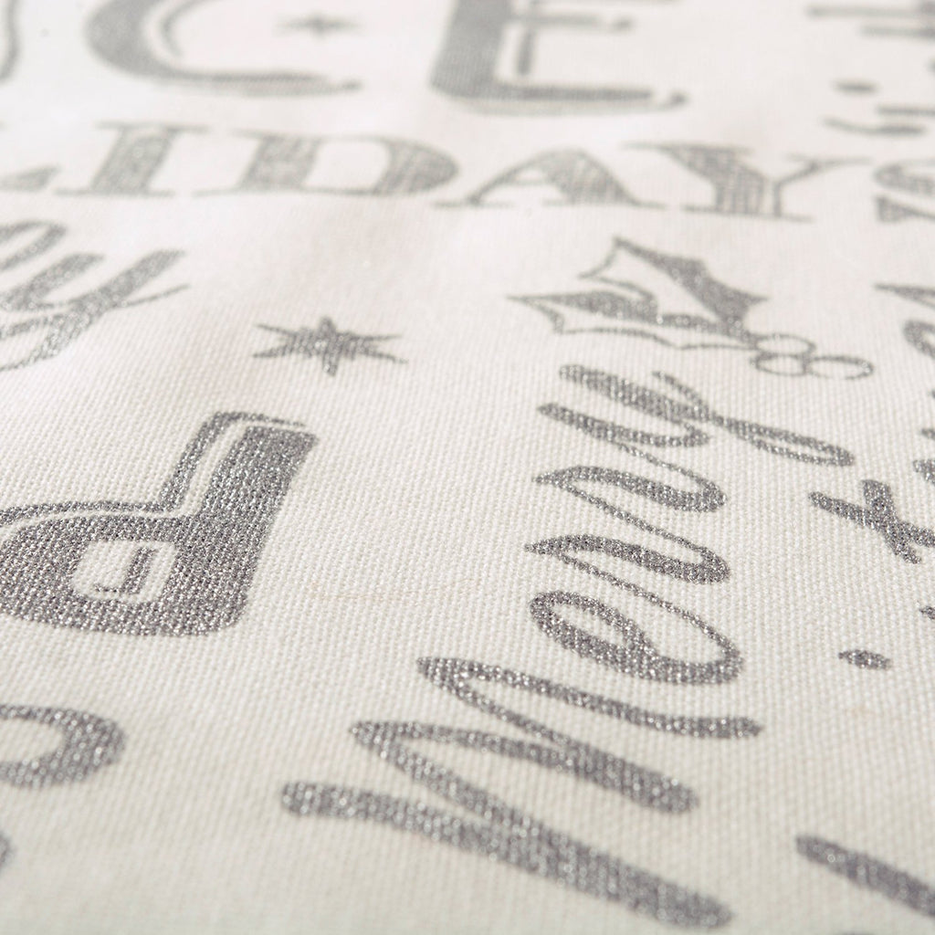 Silver Christmas Collage Table Runner