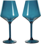 Saint Tropez Acrylic Stemmed Wine Glassware, Set of 2 Muted Blue
