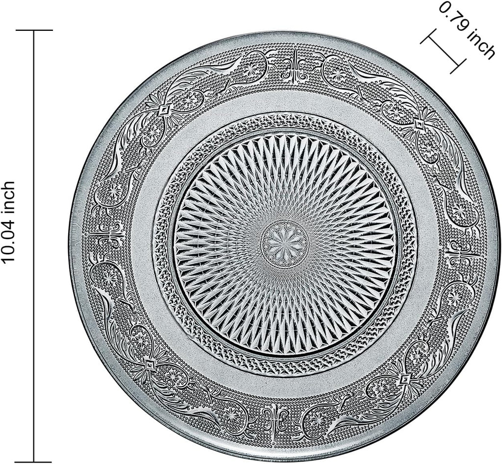 Tonal Vintage Glass Plate, Set of 6