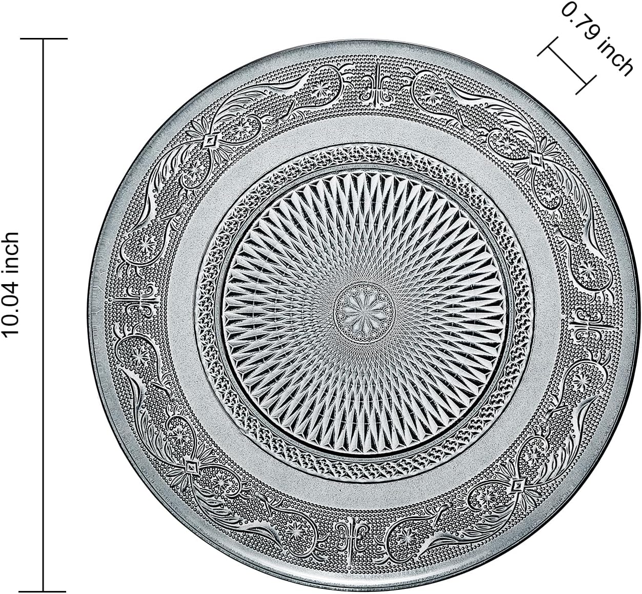 Tonal Vintage Glass Plate, Set of 6