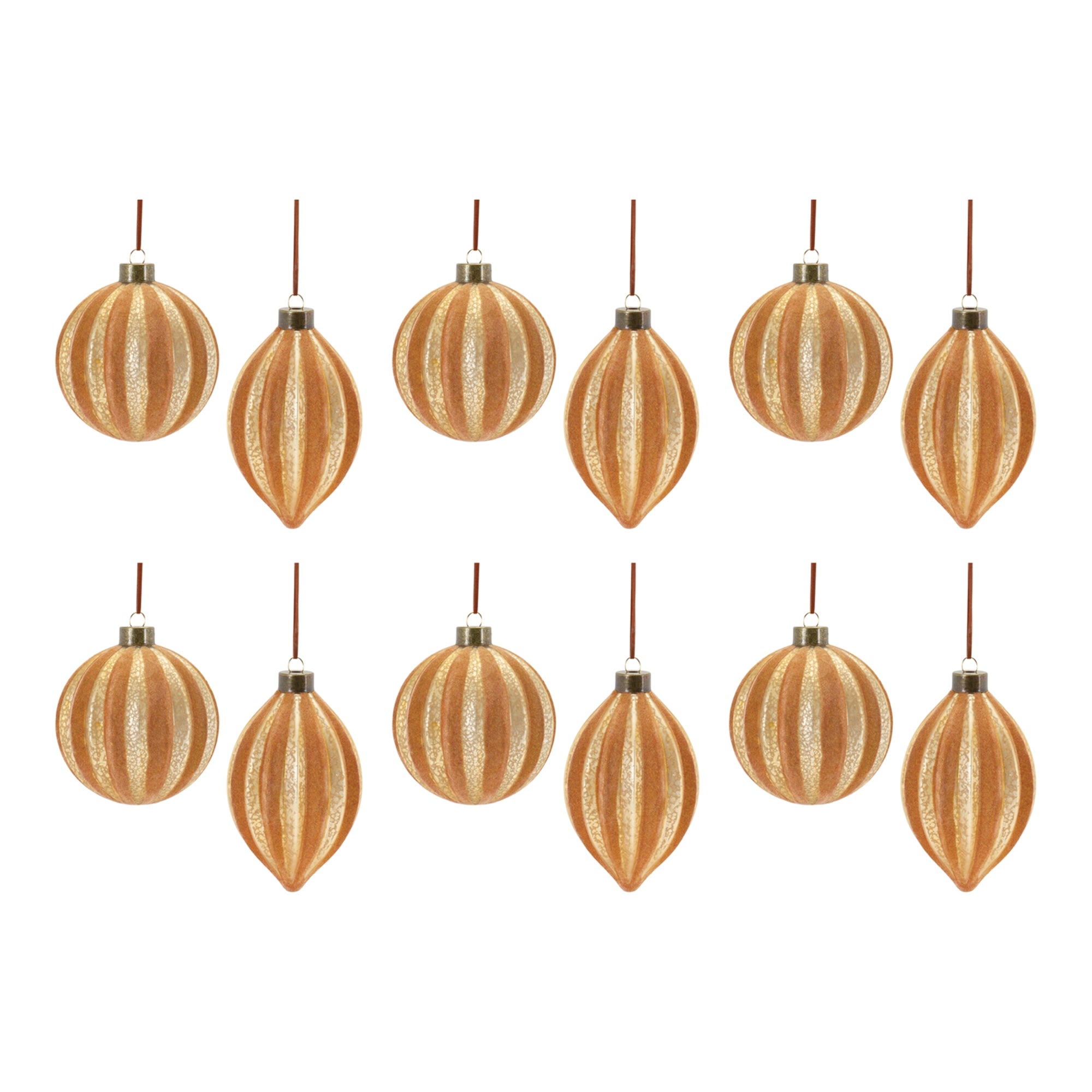 Ribbed Glass Ornament, Set of 12