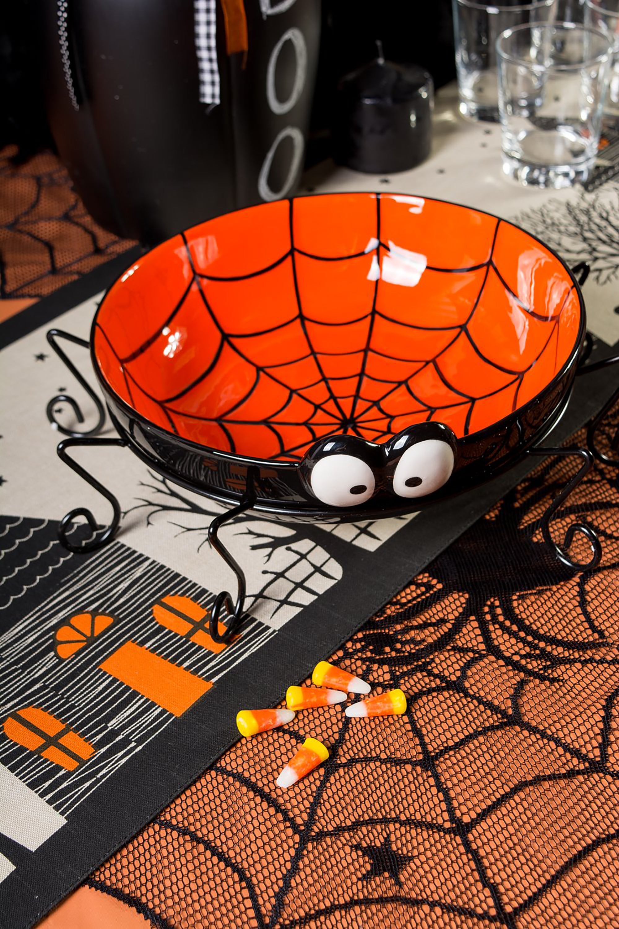 Haunted House Jute Table Runner