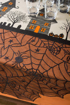 Haunted House Jute Table Runner