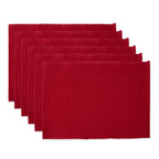 Cardinal Red Everyday Ribbed Placemat Set/6