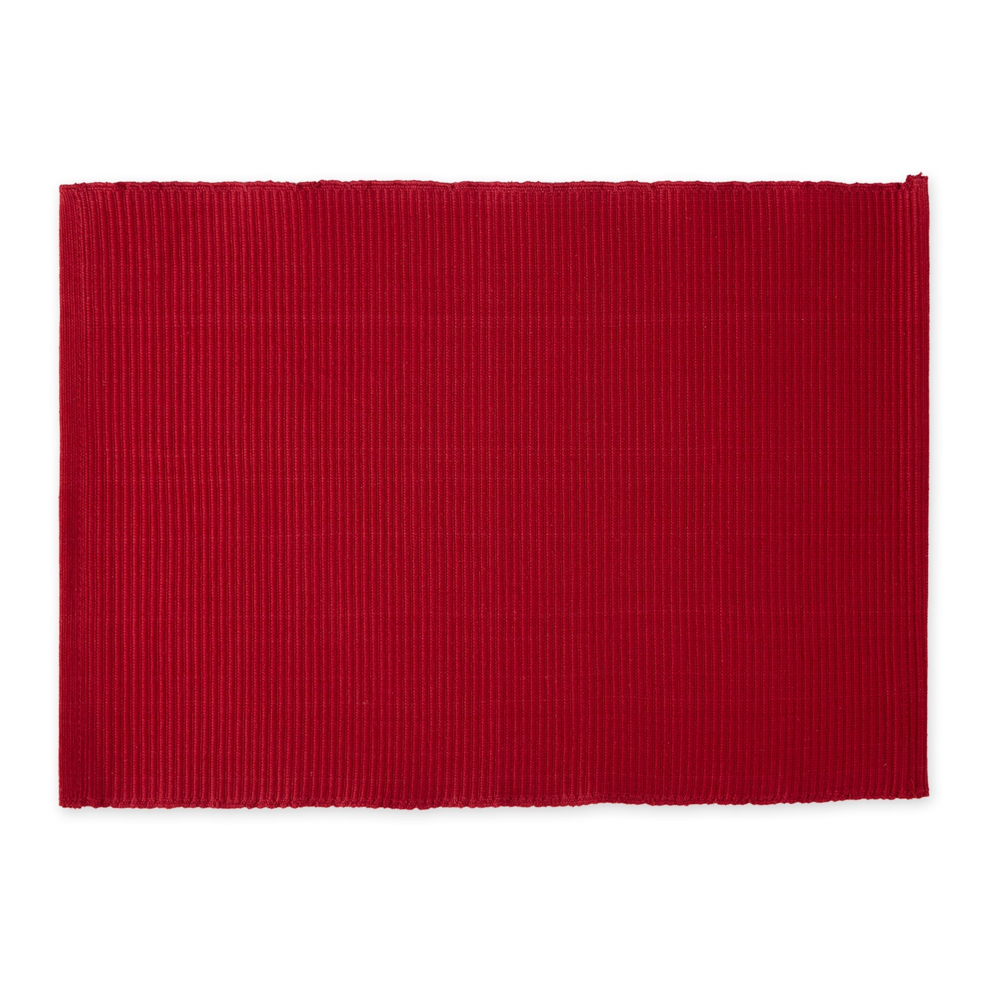 Cardinal Red Everyday Ribbed Placemat Set/6