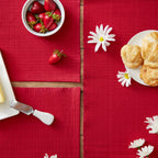 Cardinal Red Everyday Ribbed Placemat Set/6