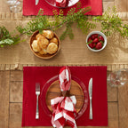 Cardinal Red Everyday Ribbed Placemat Set/6