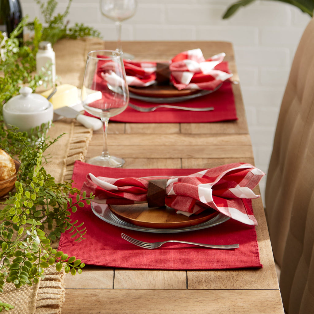 Cardinal Red Everyday Ribbed Placemat Set/6