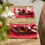 Cardinal Red Everyday Ribbed Placemat Set/6