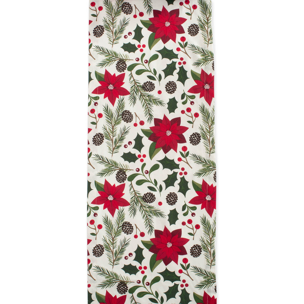 Christmas Woodland Floral Printed Table Runner