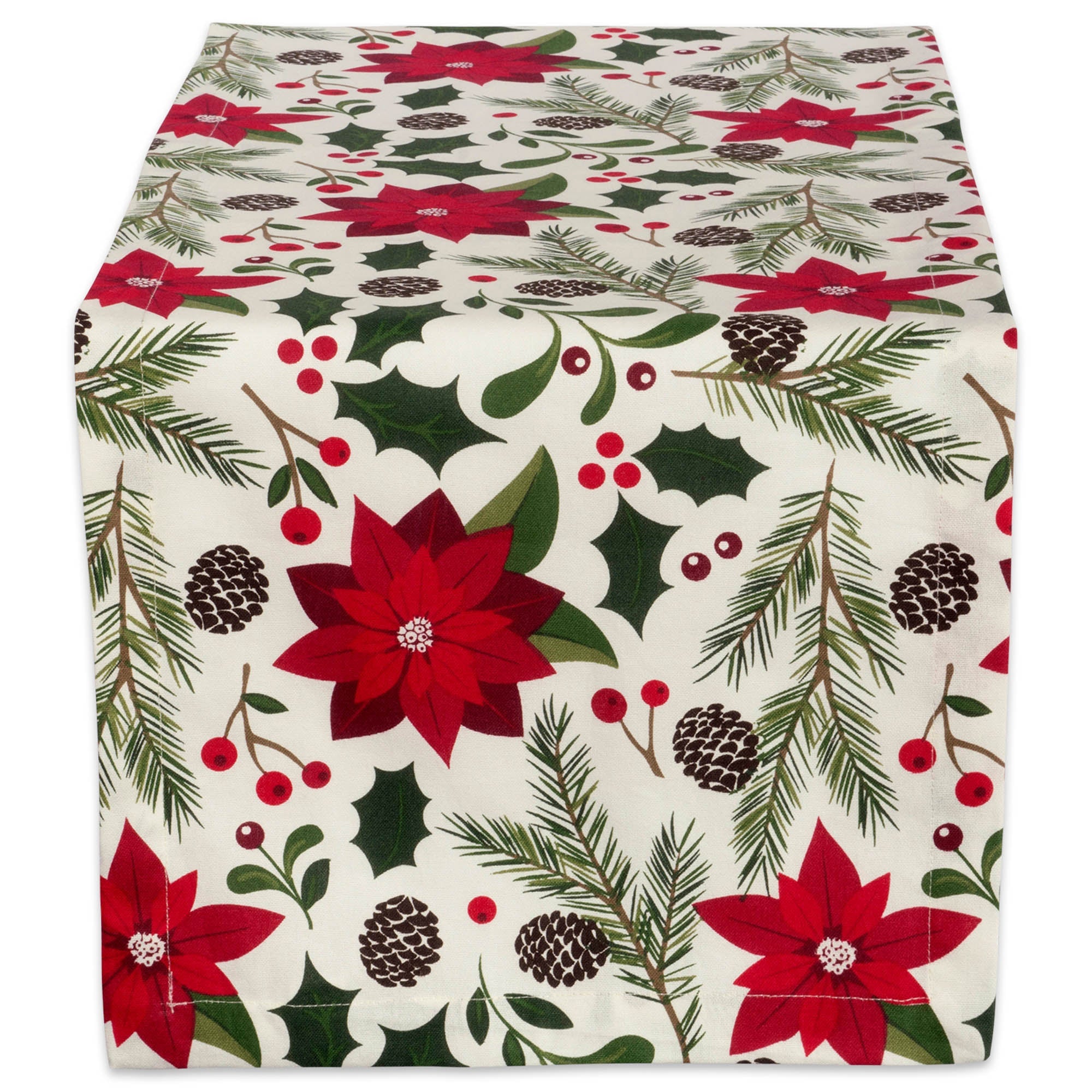 Christmas Woodland Floral Printed Table Runner