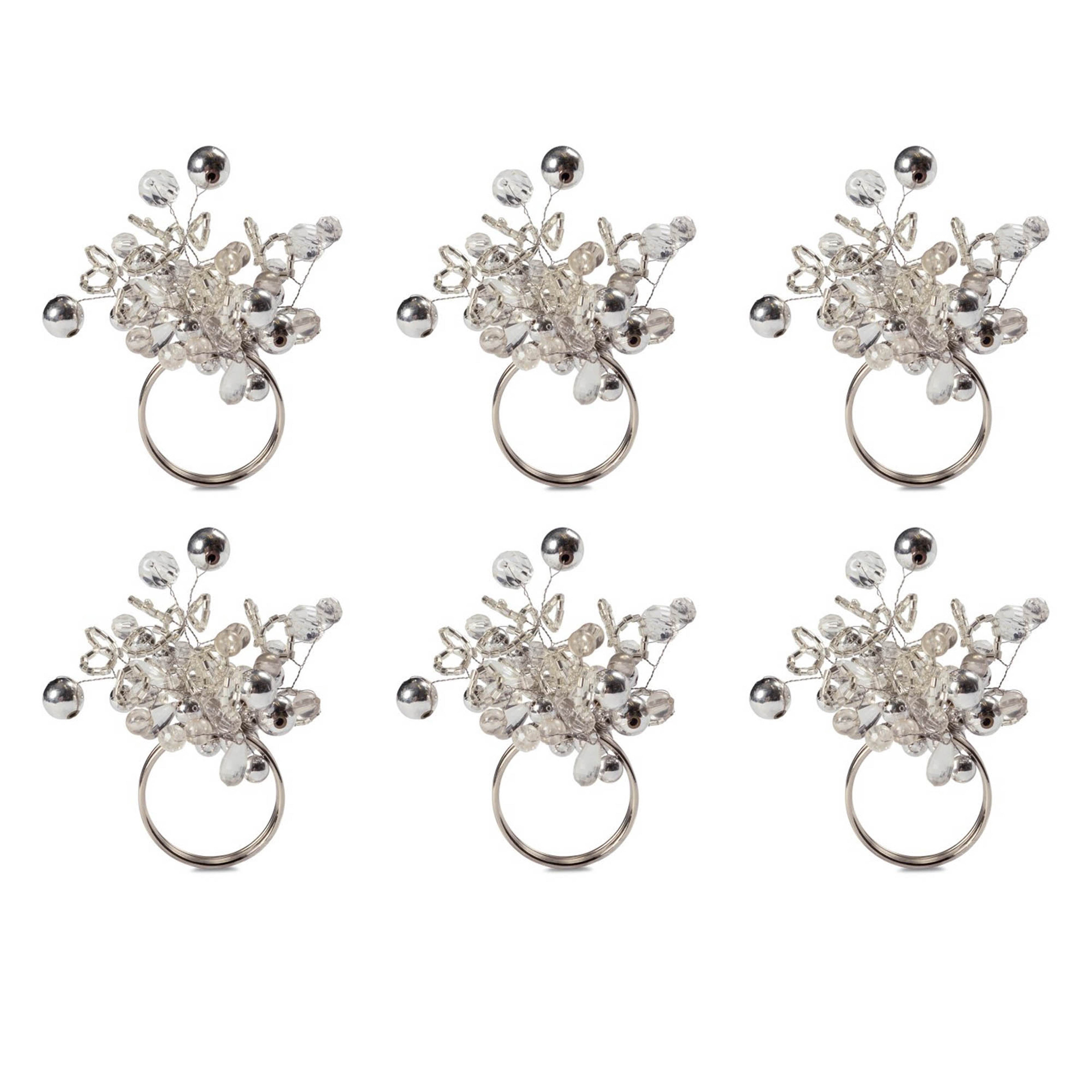 Gold Multibead Napkin Ring Set of 6