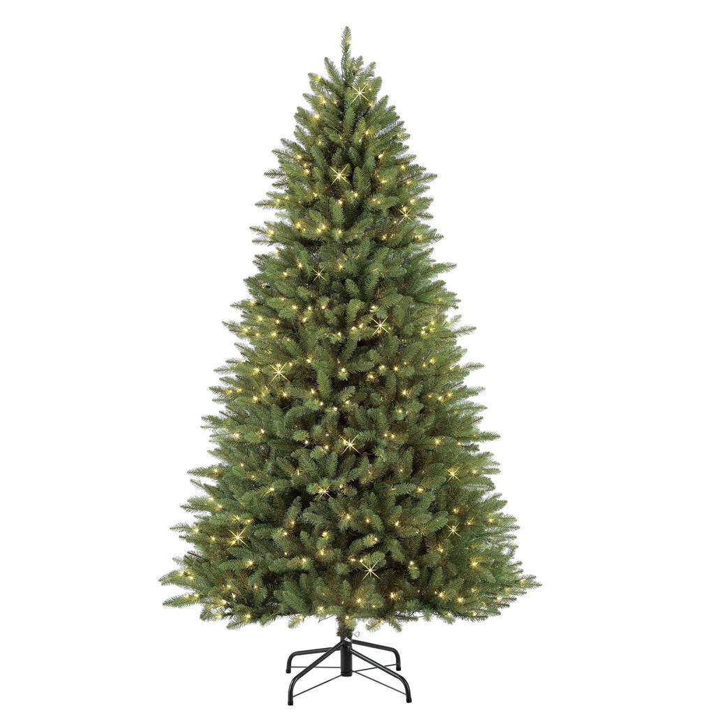 7.5 ft Pre-Lit Fraser Fir Artificial Christmas Tree with 600 UL Clear Lights Metal Stand