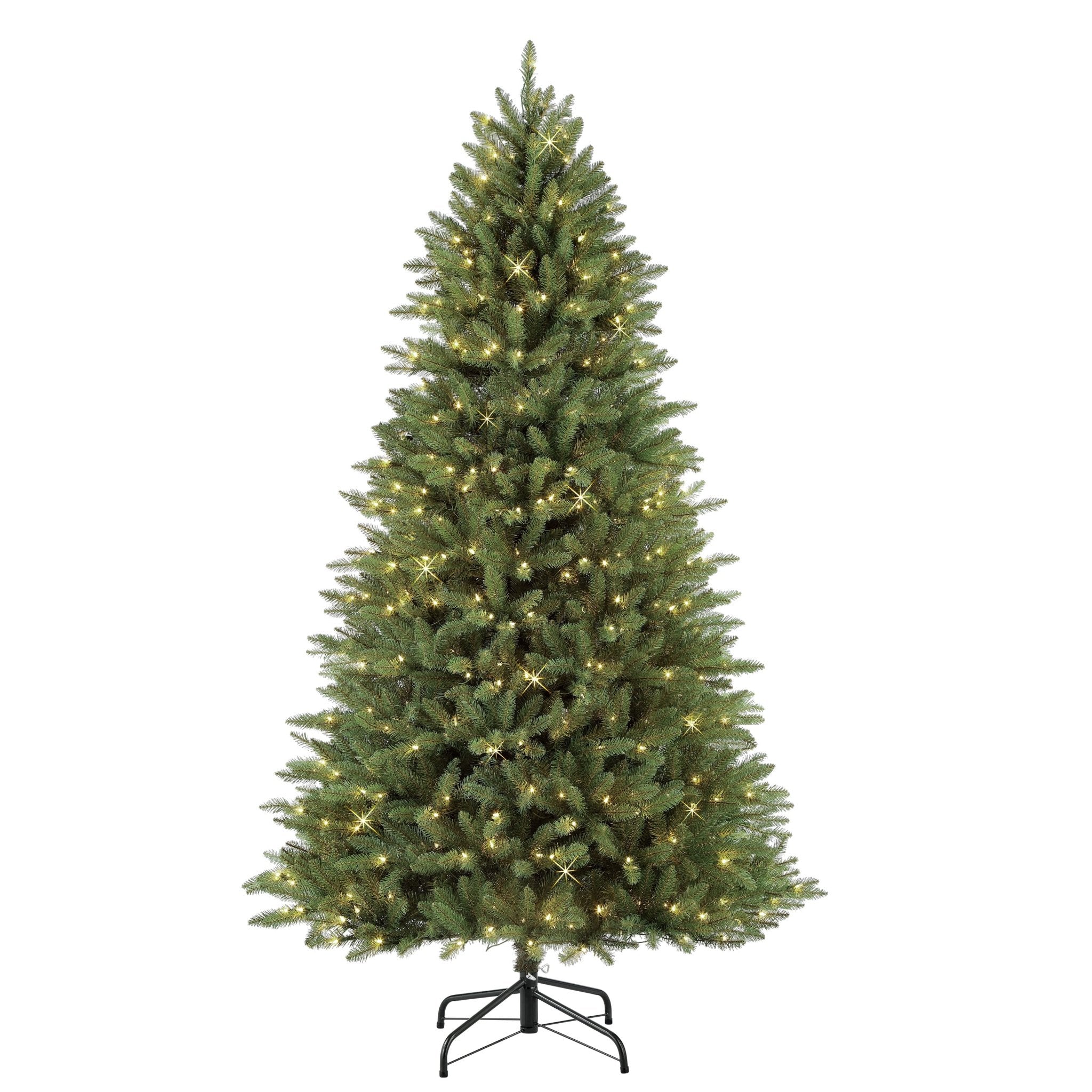 7.5 ft Pre-Lit Fraser Fir Artificial Christmas Tree with 600 UL Clear Lights Metal Stand
