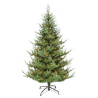 7.5 ft Pre-lit Hillside Spruce Artificial Christmas Tree with 450 Ul Clear Lights Metal Stand - Green