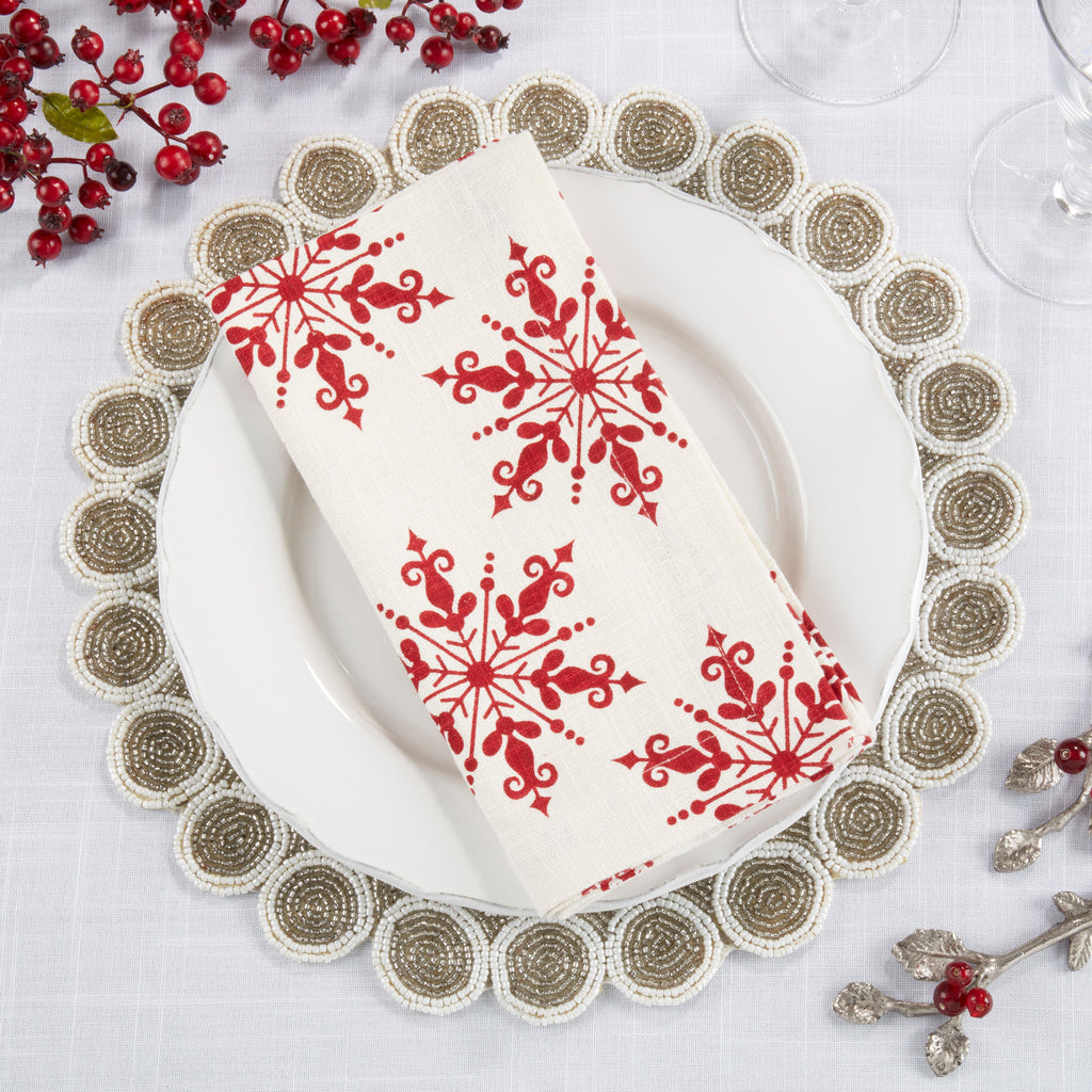 Snowflake Design Table Napkin, Set of 4