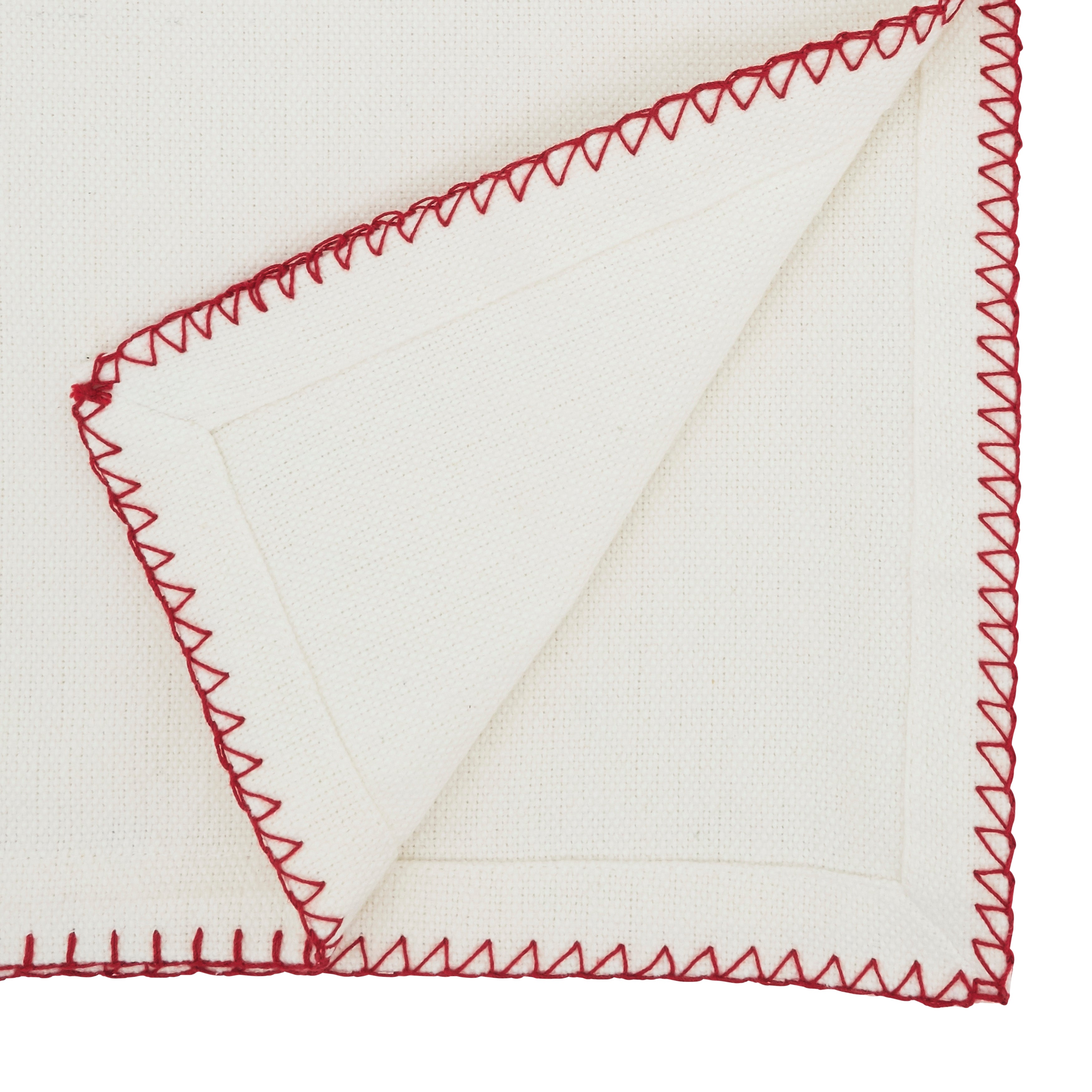 Whip Stitched Design Cotton Table Runner