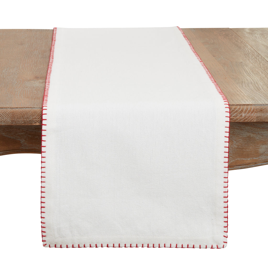Whip Stitched Design Cotton Table Runner