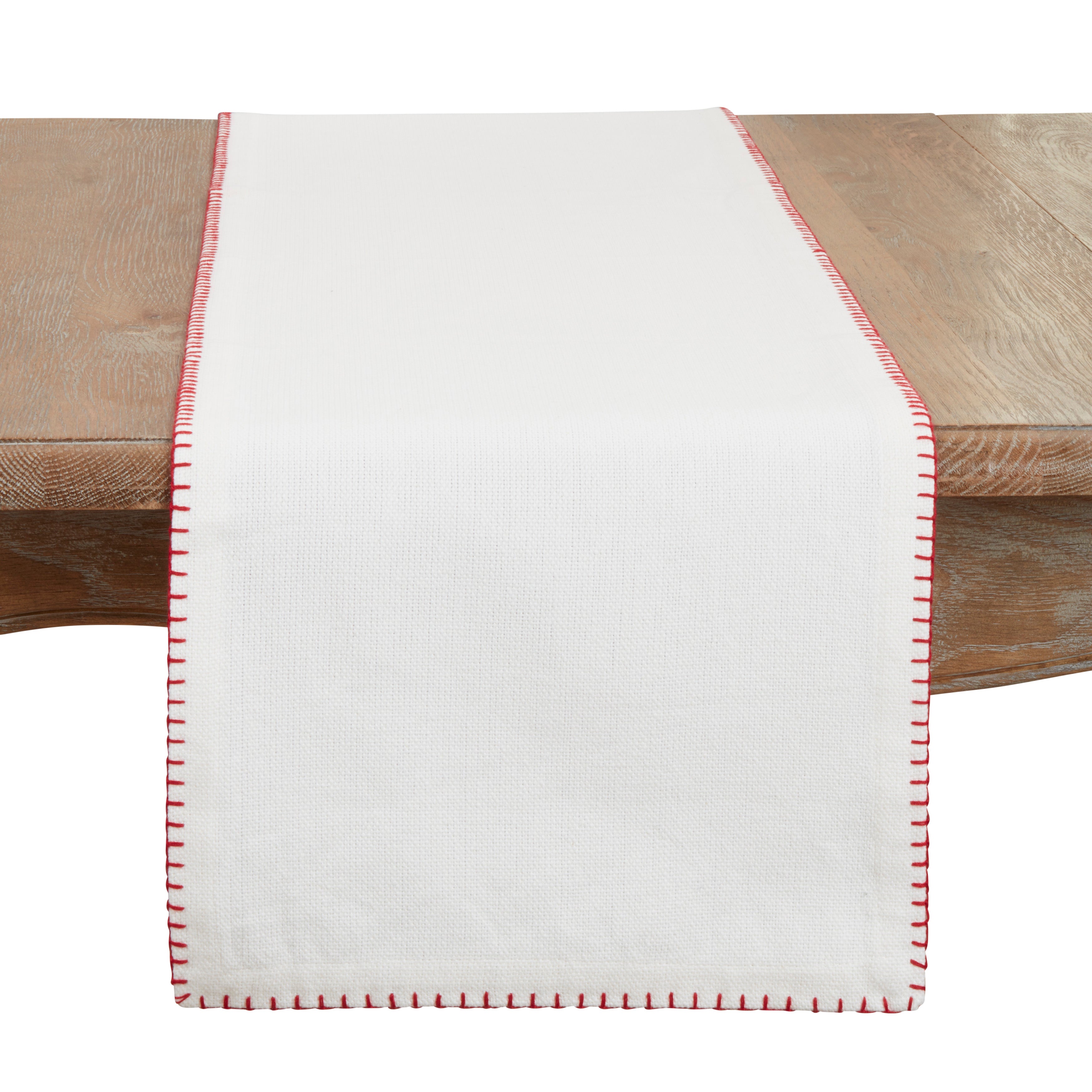 Whip Stitched Design Cotton Table Runner