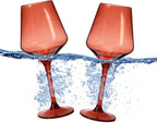 Saint Tropez Acrylic Stemmed Wine Glassware, Set of 2 Red
