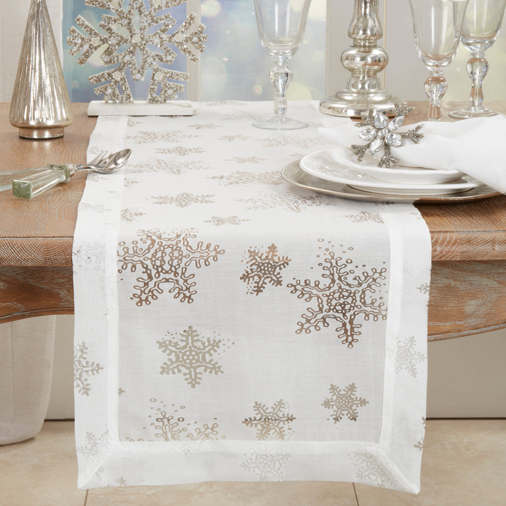 Burnout Snowflake Design Table Runner
