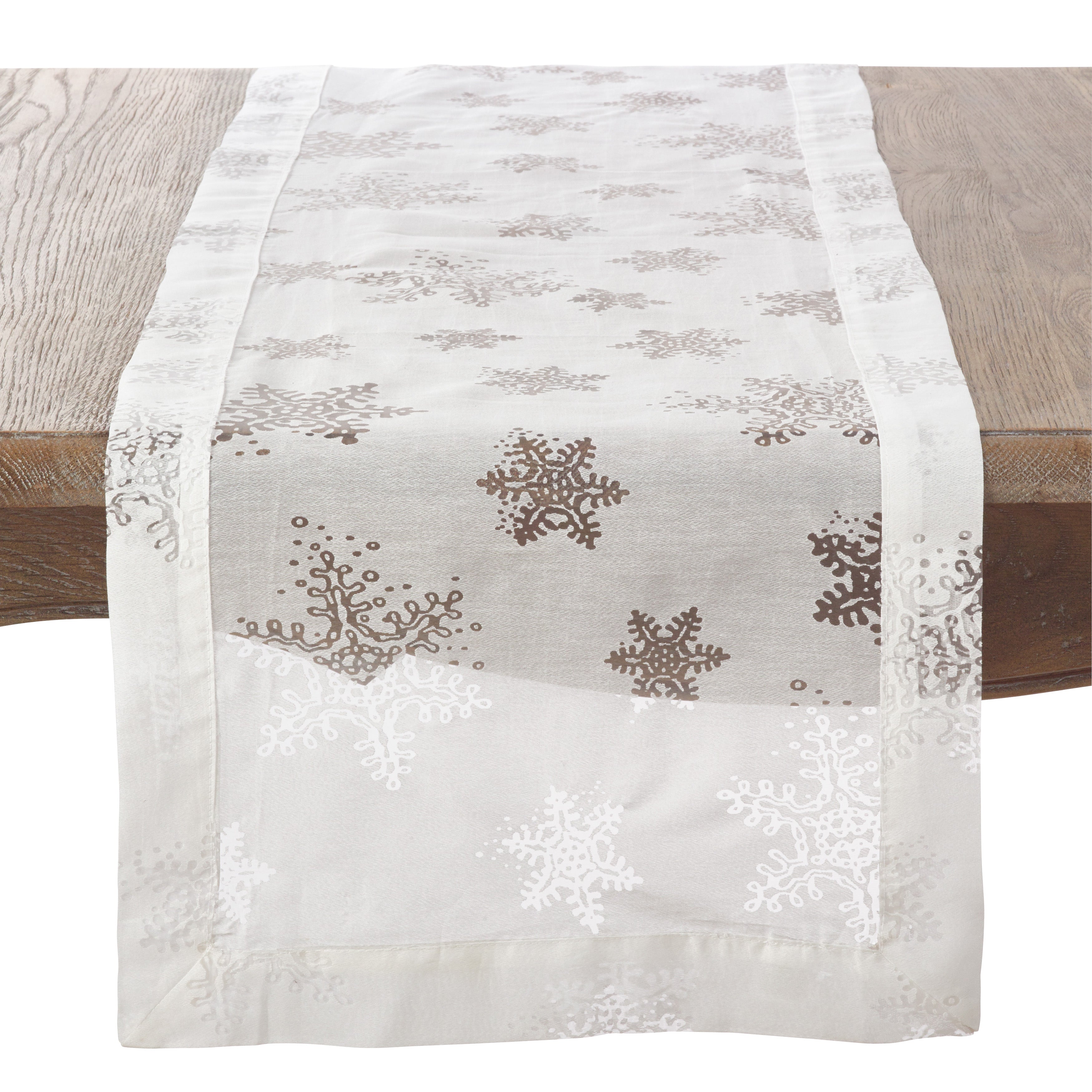 Burnout Snowflake Design Table Runner